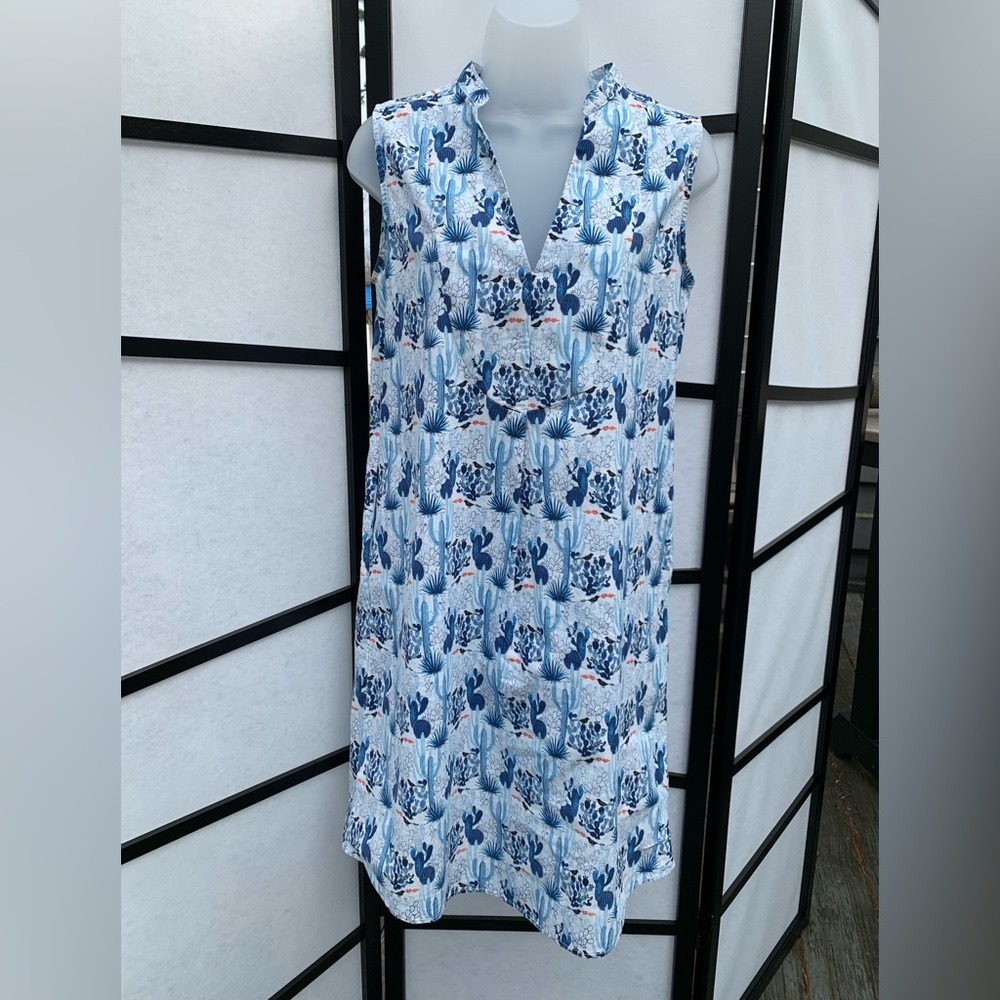 SBJ Austin Cactus Print Dress ~ 100% Cotton ~ Size 2 (their sizing)